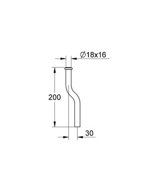 Зображення з  GROHE Змивна труба для пісуару хром #37038000