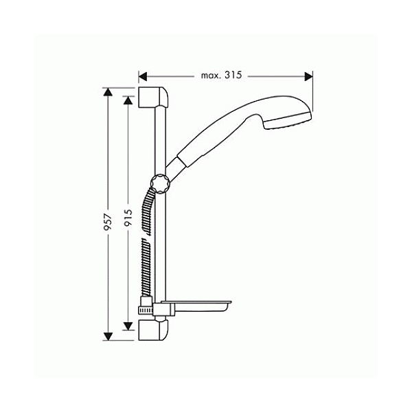 Bild von HANSGROHE Croma Brauseset 1jet Unica'S Brausestange 0,90 m 27756000 chrom