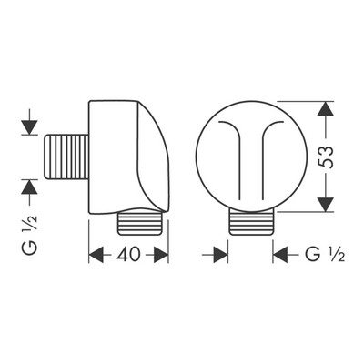 Obrázek HANSGROHE FixFit přípojka hadice E bez zpětného ventilu 27454000 chrom
