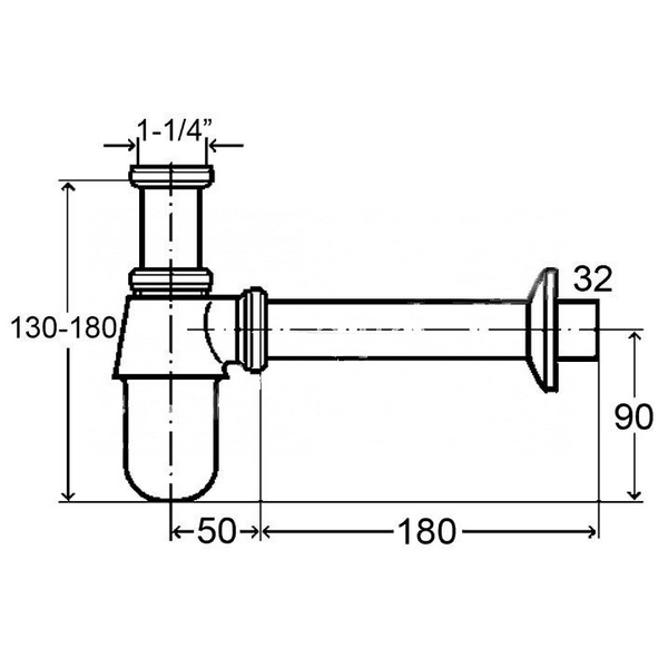 Ảnh của VIEGA lahvový zápachový uzávěr #100 674 / 5753 5/4"x32 mm - chrom