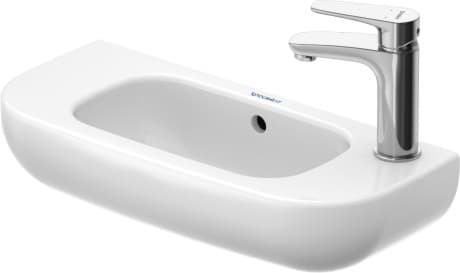 Зображення з  DURAVIT Umývátko 070650 Design by sieger design #07065000002 - p Barva 00, Bílá Vysoký lesk, Obdélníkový, Počet míst pro mytí: 1 Uprostřed, Počet otvorů pro armaturu na jednom umyvadle: 1 Vpravo 500 mm