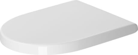 Ảnh của DURAVIT Sedátko pro WC 006381 Design by Philippe Starck #0063810000 - Barva 00, Typ: Ve tvaru D, Bílá Vysoký lesk, Barva závěsů: Nerez, Překrývající se 370 x 436 mm