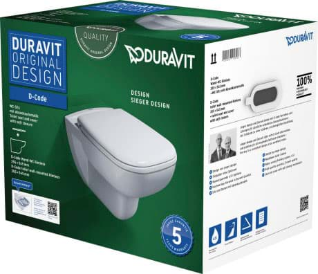 Ảnh của DURAVIT WC set závěsný 457009 Design by sieger design #45700900A1 - © Barva 00, Rozměry krabice: 401x450x565 mm 359 x 545 mm