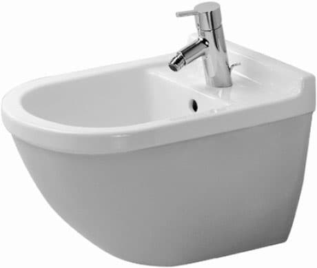 Bild von DURAVIT Wand Bidet 228015 Design by Philippe Starck #2280150000 - Farbe 00, Weiß Hochglanz, Anzahl Hahnlöcher pro Waschplatz: 1 365 x 540 mm