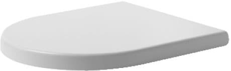 Зображення з  DURAVIT Sedátko pro WC 006779 Design by Philippe Starck #0067790000 - Barva 00, Bílá Vysoký lesk, Barva závěsů: Nerez, Prodloužené, Překrývající se 431 x 442 mm