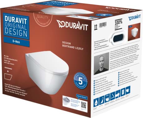 Obrázek DURAVIT WC set závěsný 457709 Design by Bertrand Lejoly #45770900A1 - © Barva 00, Sedátko pro WC, 0021690000, Rozměry krabice: 396x450x560 mm 370 x 540 mm