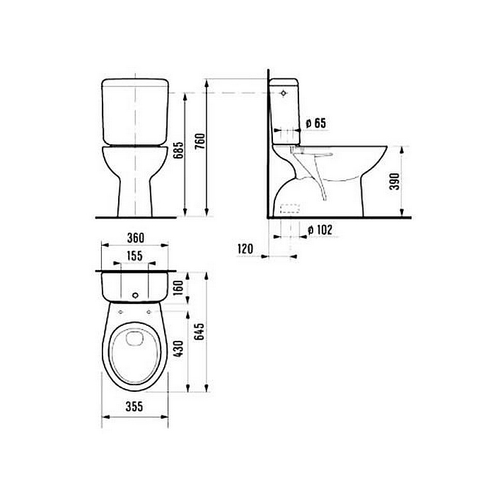 Зображення з  JIKA NORMA WC stojící (odpad vodorovný) H8240960000001