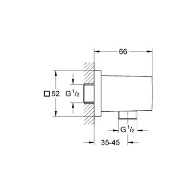 Ảnh của GROHE Euphoria Cube Nástěnné kolínko, DN 15 chrom #27704000