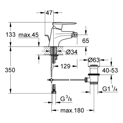 Bild von GROHE TOUCH Einhand-Bidettbatterie 32556000 chrom