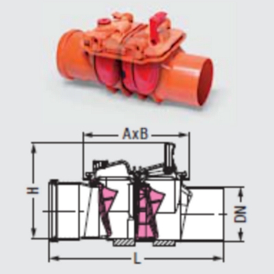 Ảnh của KESSEL zarážka zpětného toku Staufix SWA DN150, pro exponovanou trubku 73150