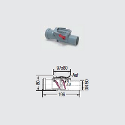 Ảnh của KESSEL uzávěr zpětného toku Staufix DN50, vyrobený z plastu 73050