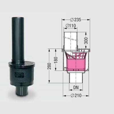 Зображення з  KESSEL lapač střešních splavenin DN100 (spodní přip.) 67940