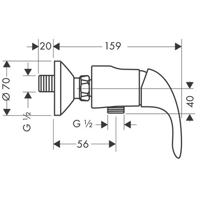 Obrázek HANSGROHE FOCUS E baterie sprchová nástěnná 31760000 chrom
