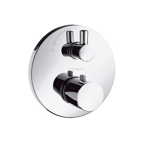 Bild von HANSGROHE Ecostat Thermostatmischer Unterputz F-Set chrom mit Absperrventil zyl.Griff 15701000 chrom