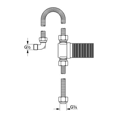 Bild von GROHE Talentofill Anschlussgarnitur, 3/4″ #28995000