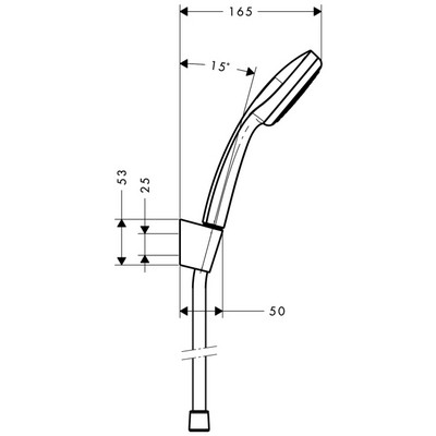 Bild von HANSGROHE Croma 100 Brausehalterset Mono mit Brauseschlauch 160 cm Chrom 27575000