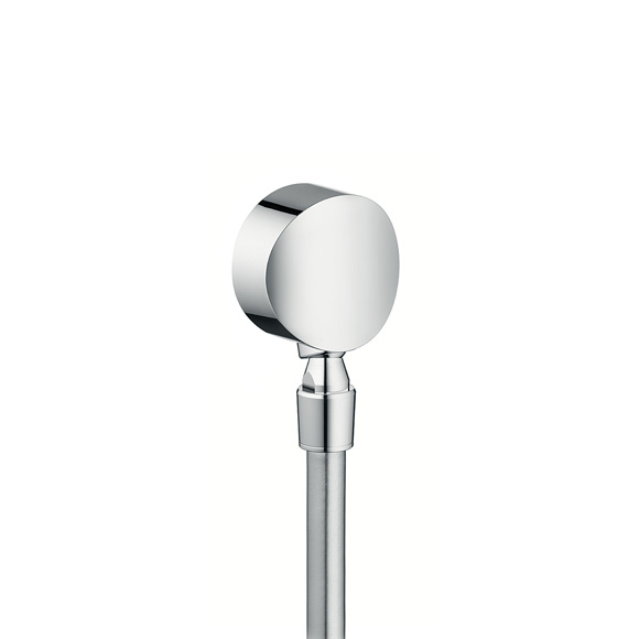 Obrázek HANSGROHE FixFit přípojka hadice S se zpětným ventilem a kulovým kloubem chrom 27506000
