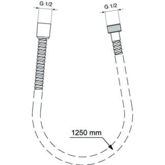 Зображення з  IS Idealrain Metalflex sprchová hadice 125cm #BF125AA - chrom