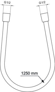 Obrázek IDEAL STANDARD Sprchová hadice Idealrain 1250 mm #BE125AA - chrom