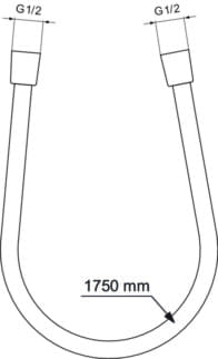 Bild von IDEAL STANDARD Idealrain Atelier Brauseschlauch 1750mm #BE175GN - Edelstahl