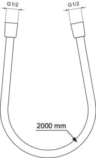 Ảnh của IDEAL STANDARD Sprchová hadice Idealrain 2000 mm #BE200AA - chrom