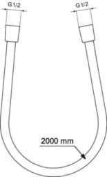 Obrázek IDEAL STANDARD Sprchová hadice Idealrain 2000 mm #BE200AA - chrom