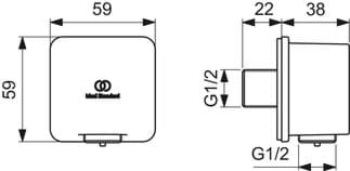 Ảnh của IDEAL STANDARD Povrchová přípojka sprchové hadice Idealrain Atelier #BC772AA - chrom