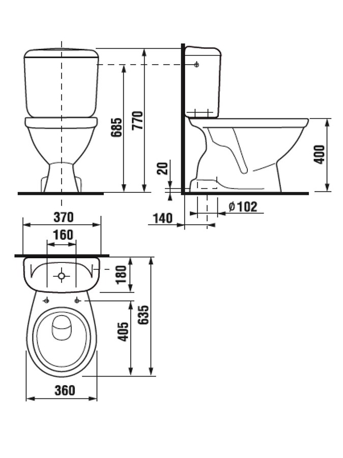 Bild von JIKA EUROLINE Kombi-WC Tiefspülung (Ablauf senkrecht) H8602730007873