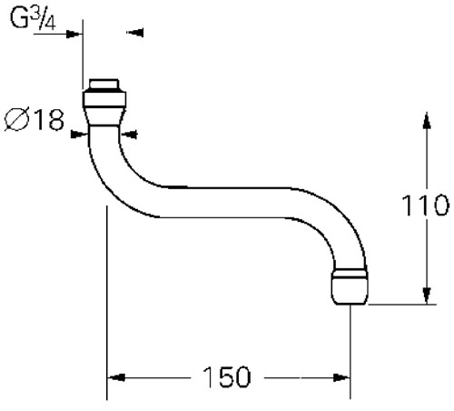 Ảnh của GROHE S-výtok chrom #13005000