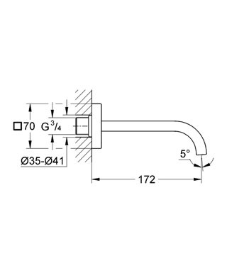 Bild von GROHE Allure Wanneneinlauf 13201000 chrom