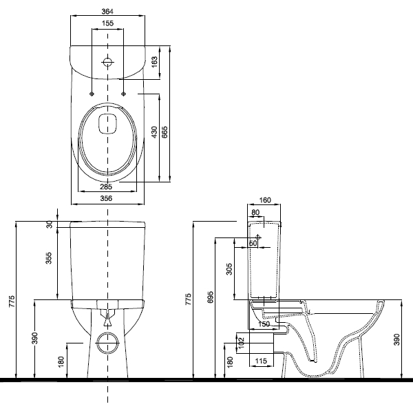 Bild von KOLO NOVA PRO WC bodenstehend, kombi Rimfree M33220000