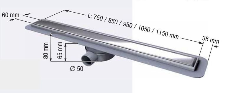 Ảnh của KESSEL sprchový žlab LINEARIS Compact DN50 boční, L = 950 45 600,65