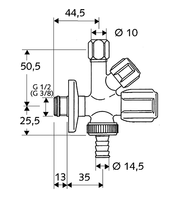 Obrázek SCHELL COMFORT Kombinovaný rohový ventil 035450699 chrom