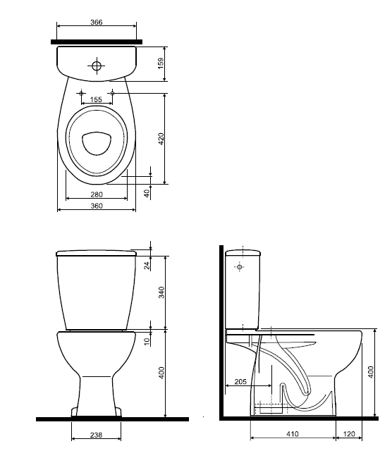 Зображення з  KOLO REKORD WC kombi, odpad svislý K99005000