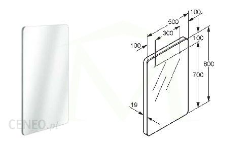 Obrázek KLUDI ESPRIT křišťálové zrcadlos dekoračním lemem javor 800x500 mm 56SP163