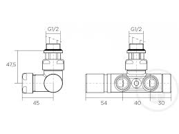 Bild von ZEHNDER Anschlussarmatur 40mm, Eckmodell, Griff rechts, chrom 838418