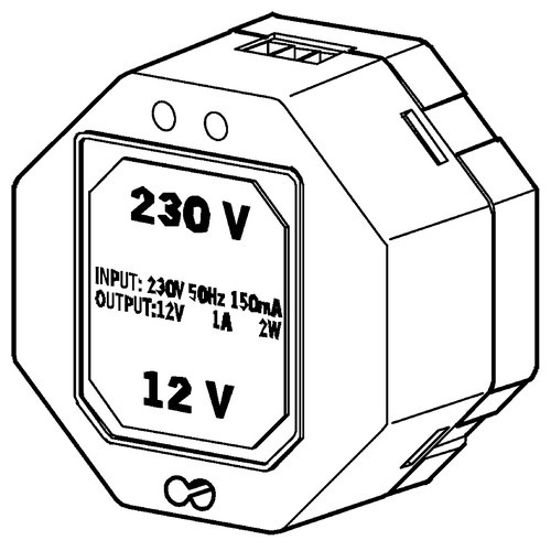 Bild von HANSA Transformator, 230/12 VDC 1A #64990100