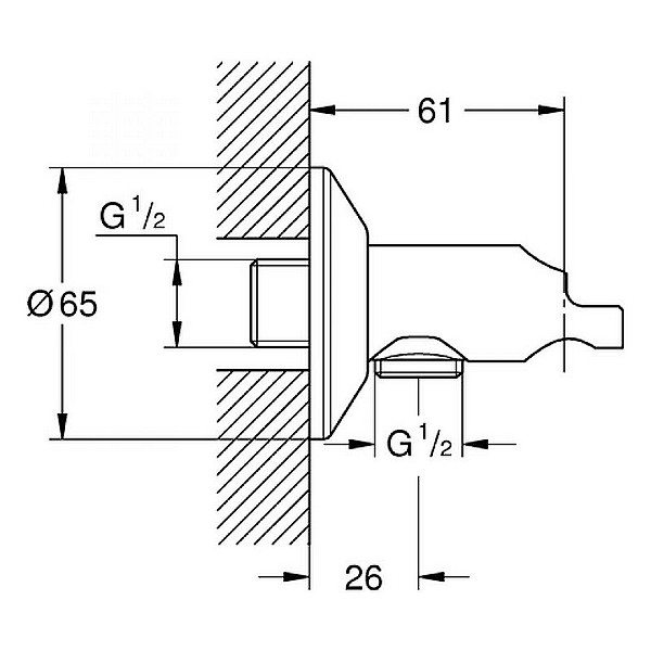 Bild von GROHE Wandventil Sena Trigger Spray 26333000 chrom