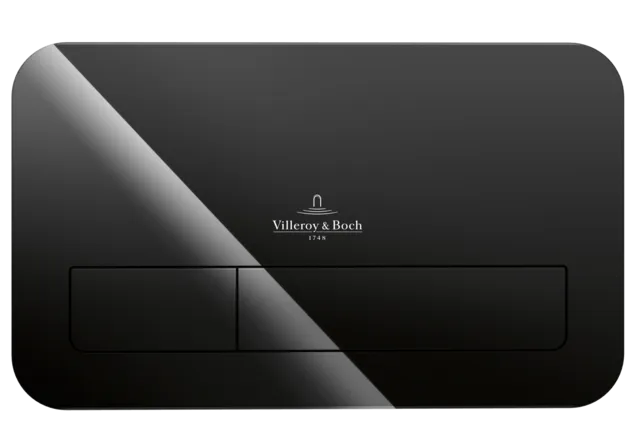 Зображення з  VILLEROY BOCH Instalační systémy ViConnect WC ovládací deska 200G, 2-splachovací, černé lesklé sklo #922400RB