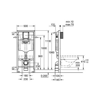 Obrázek GROHE Rapid SL Modul pro WC, stavební výška 1.13 m chrom #38528001