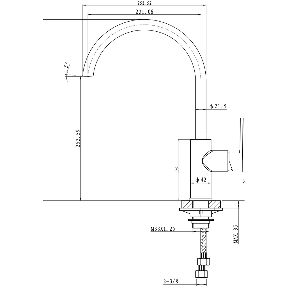 Bild von KREINER PREMIUM OVAL Einhand-Spültischbatterie E000003 - chrom