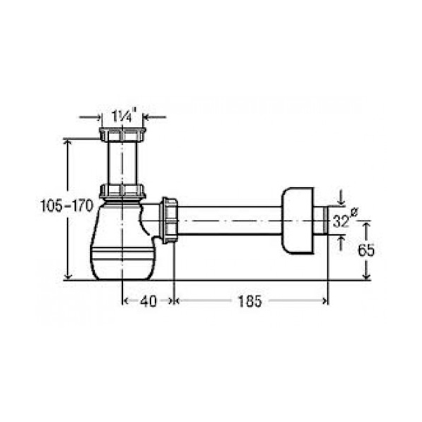 Bild von VIEGA Flaschengeruchsverschluss 5/4 "x 32 mm 120337 / 5555K