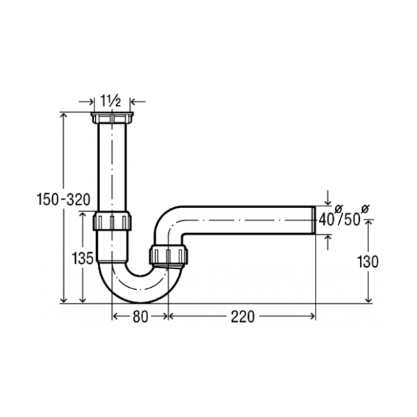 Ảnh của VIEGA trubkový zápachový uzávěr dřezový 1 1/2"x40, 105716 / 7985