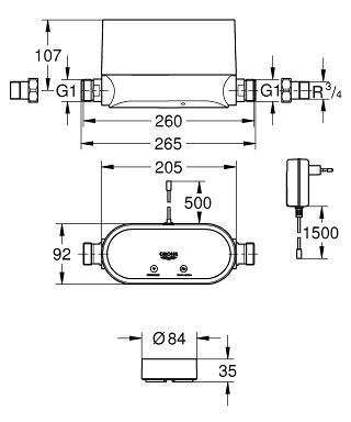 Ảnh của GROHE Sense sada 1 x GROHE Sense Guard + 3 x GROHE Sense signální bílá #22502LN0