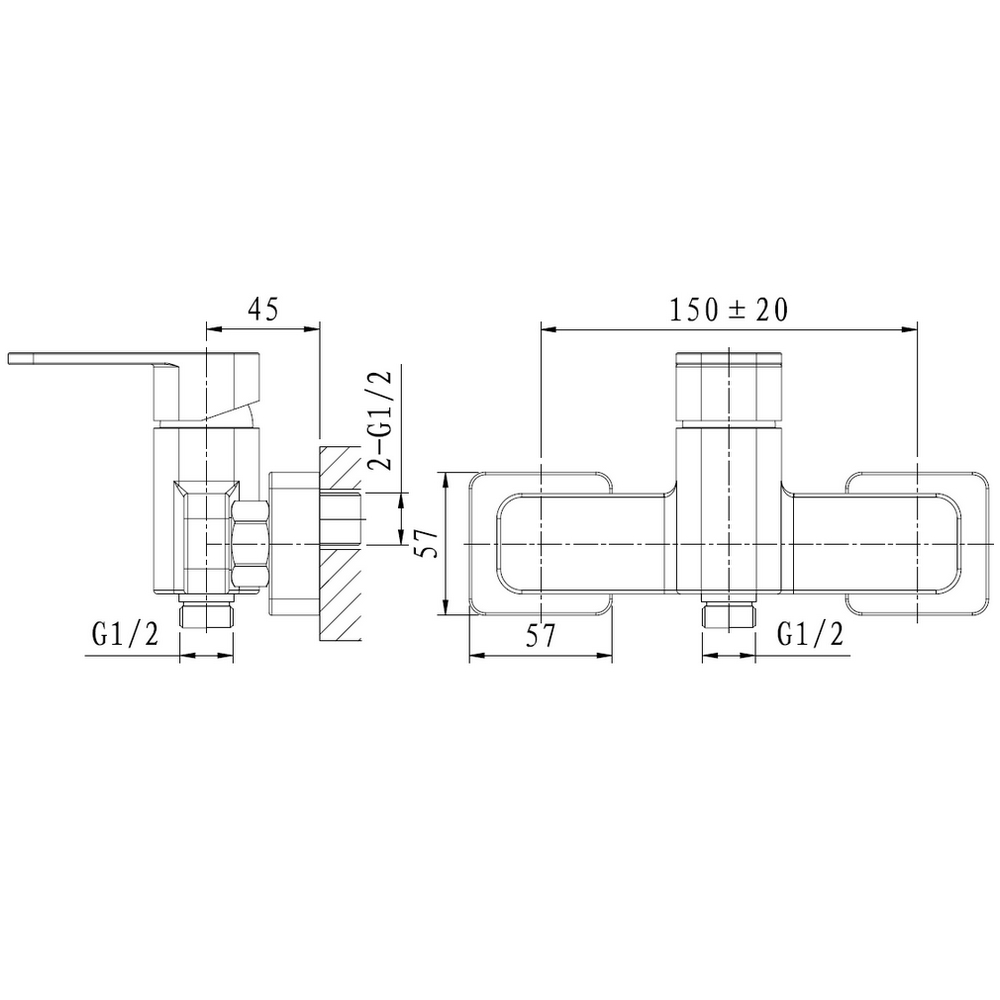 Bild von KREINER PREMIUM SQUARE Einhand-Brausebatterie E000011 - chrom