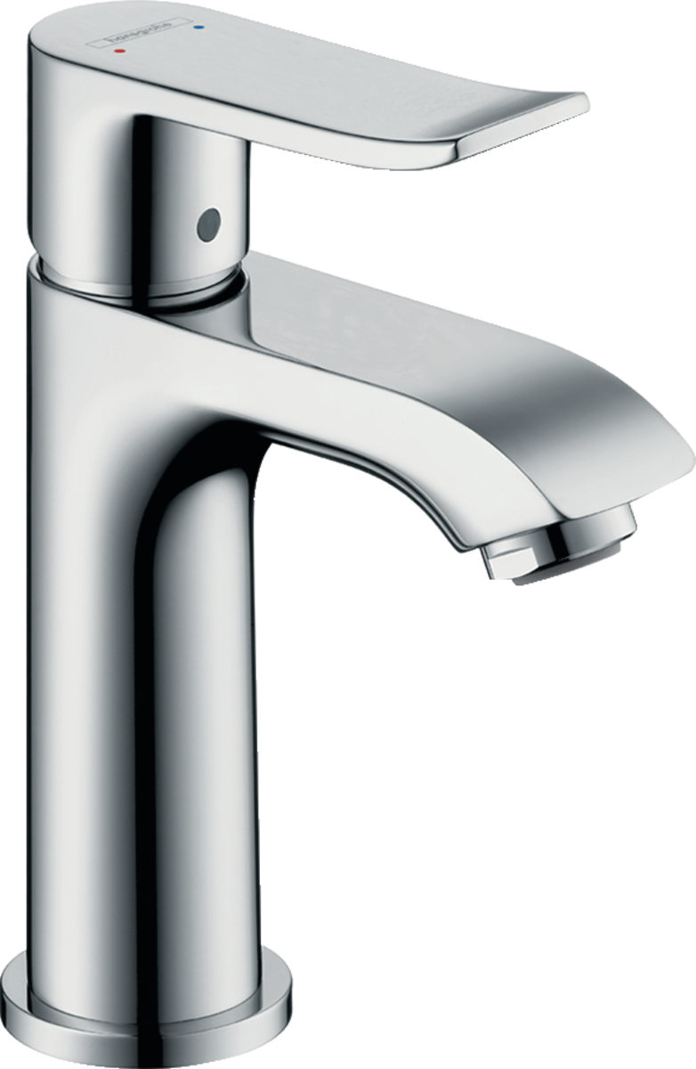 Bild von HANSGROHE Metris Einhebel-Waschtischmischer 100 für Handwaschbecken mit Zugstangen-Ablaufgarnitur #31088000 - Chrom