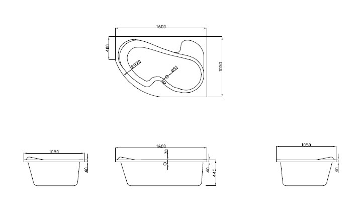 Bild von KREINER ATHEN Badewanne KREVATHEN160L