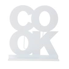 Obrázek Stojánek na kuchařku COOK, kovový, bílý #150013160
