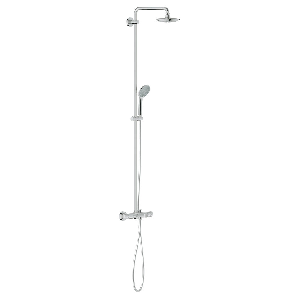 Bild von GROHE Euphoria System 180 Duschsystem mit Thermostat-Wannenbatterie für die Wandmontage #27475000 - chrom