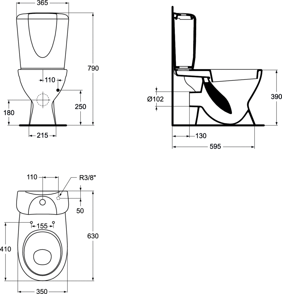 Ảnh của IDEAL STANDARD Eurovit WC kombi mísa s nádržkou, zadní odpad, W903401 bílá